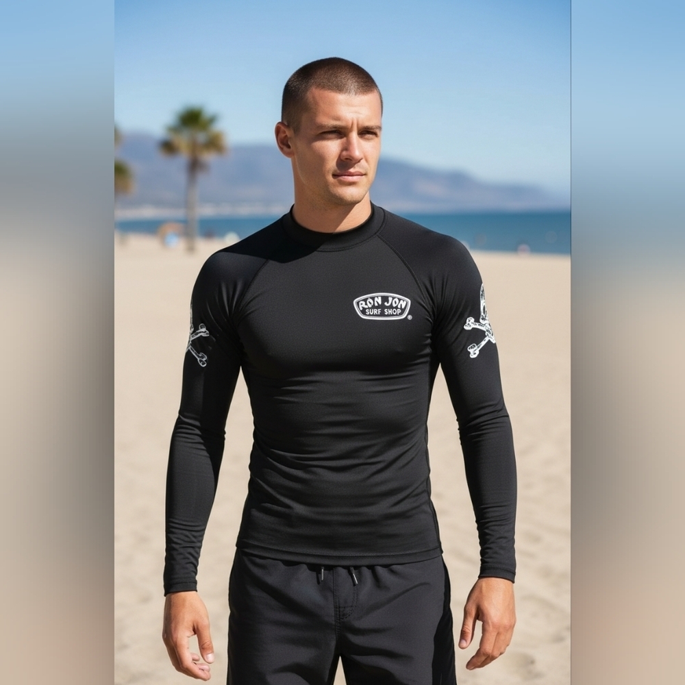 Ron Jon Black Men's Rash Guard